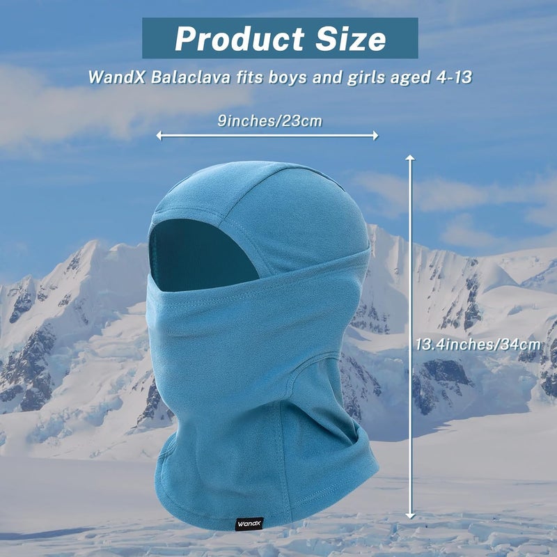 Wandx Winter Balaclava Ski Mask for Kids Windproof Ski Face Neck Warmer for Cold Weather Winter Outdoor Sports - Image 2